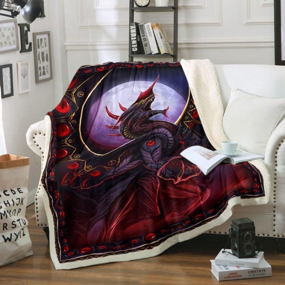 Dragon Sherpa Fleece Blanket
