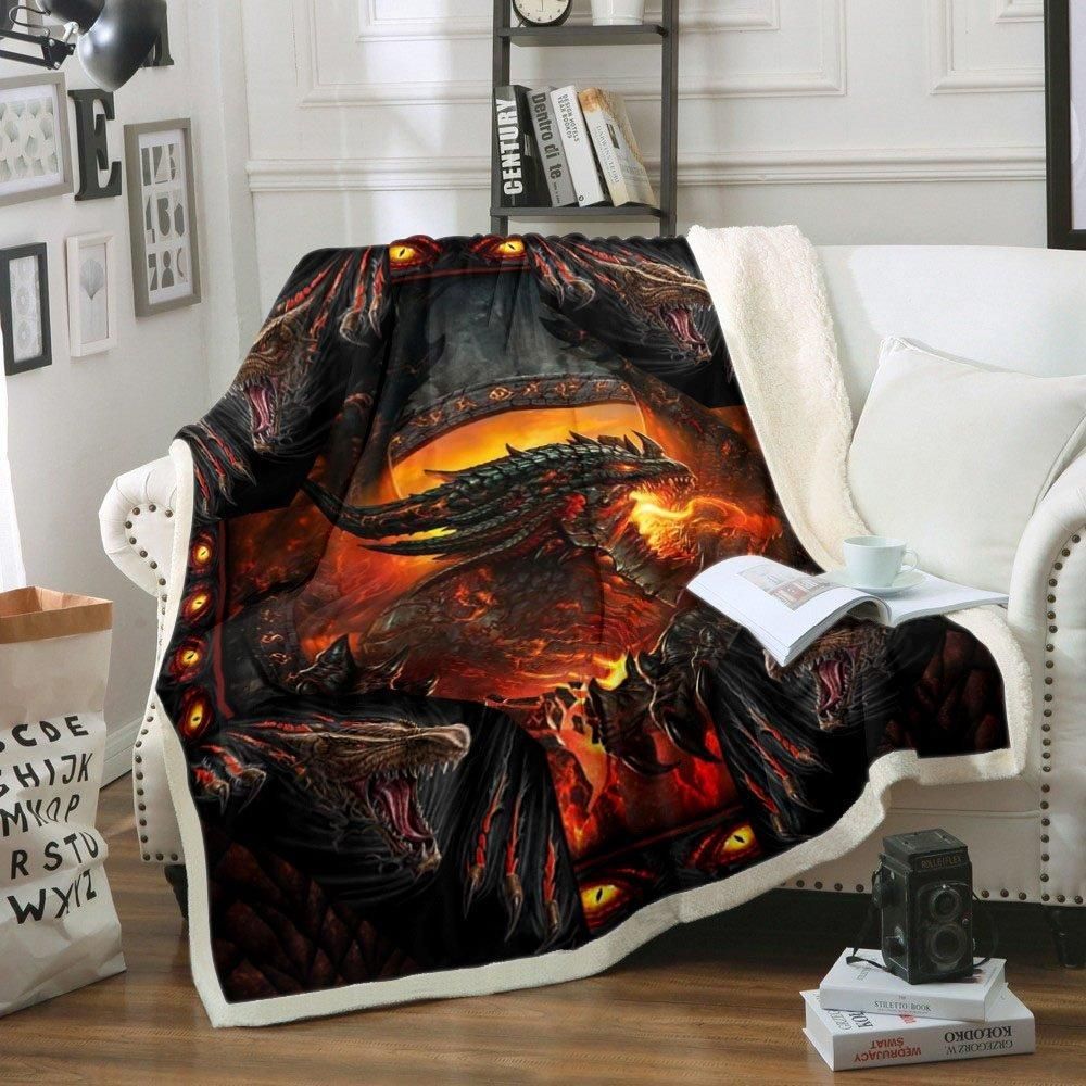 Dragon Sherpa Fleece Blanket