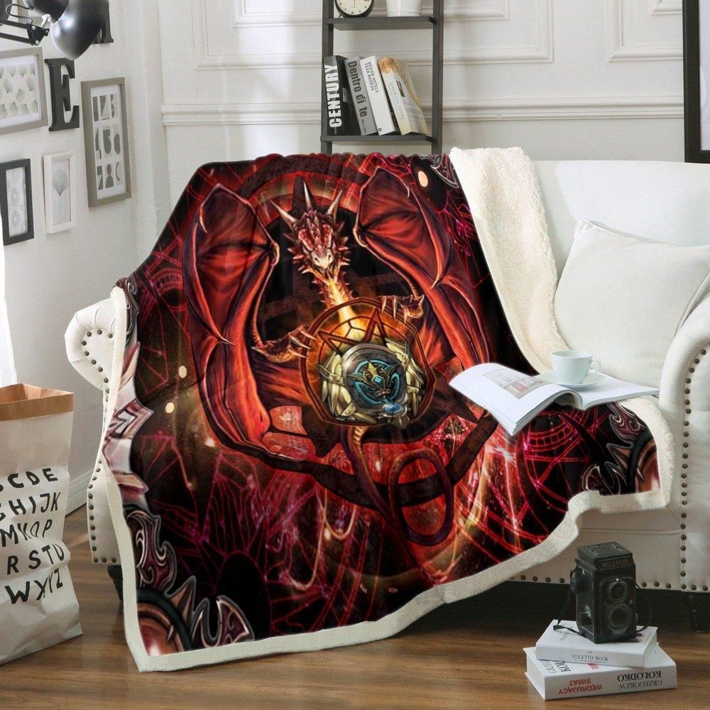 Dragon Sherpa Fleece Blanket