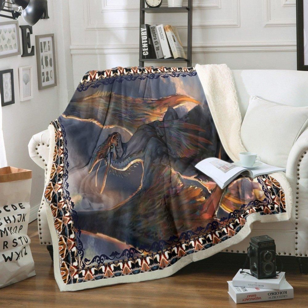 Dragon Sherpa Fleece Blanket
