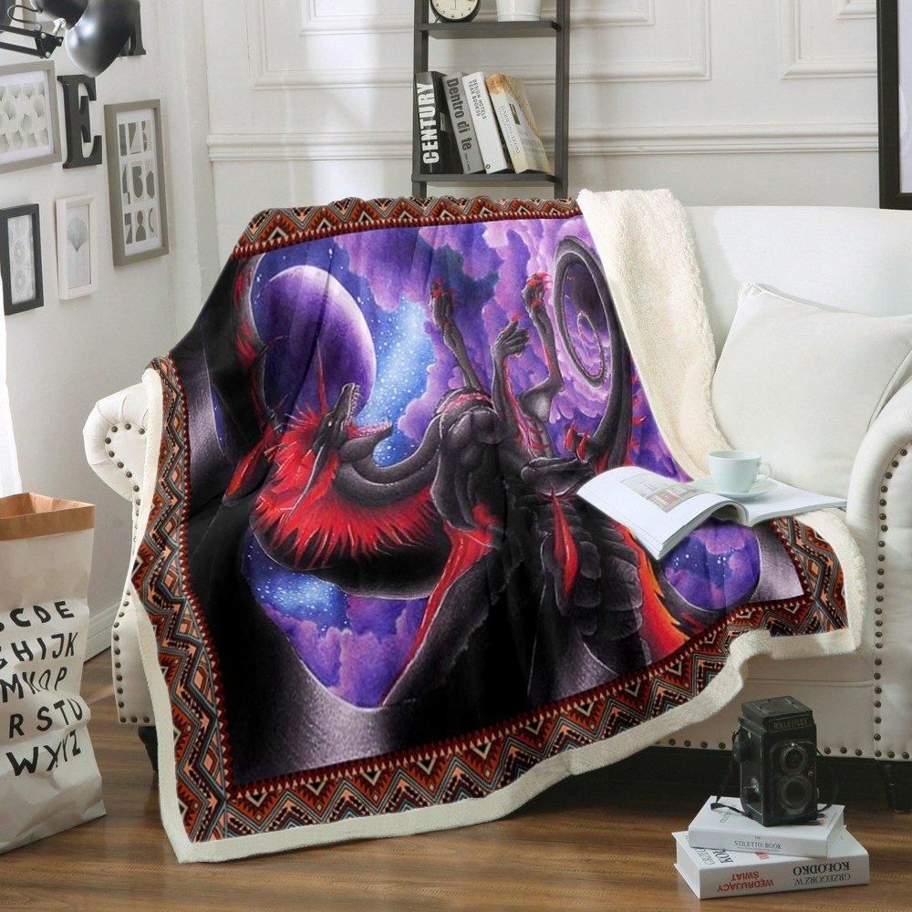 Dragon Sherpa Fleece Blanket