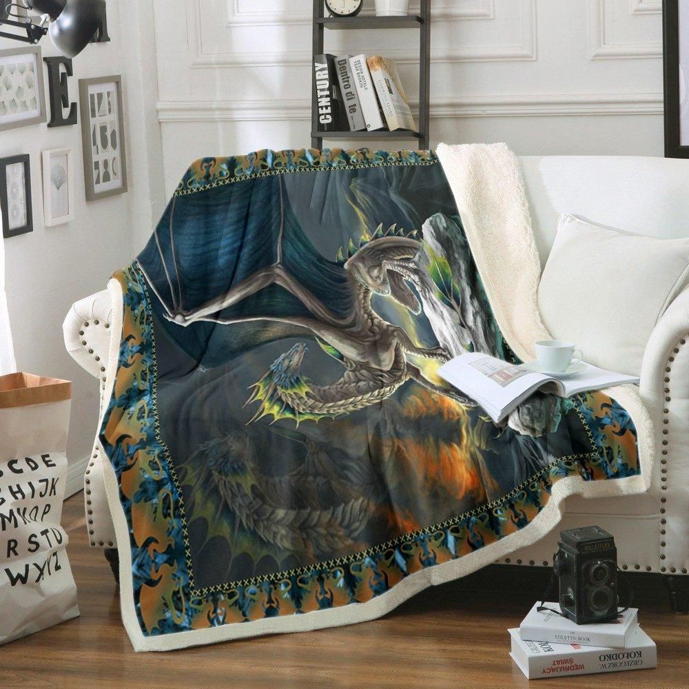 Dragon Sherpa Fleece Blanket