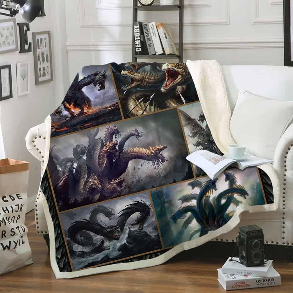 Dragon Sherpa Fleece Blanket