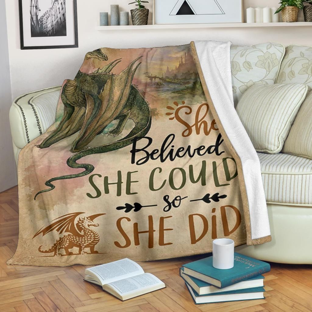 Dragon Sherpa Fleece Blanket