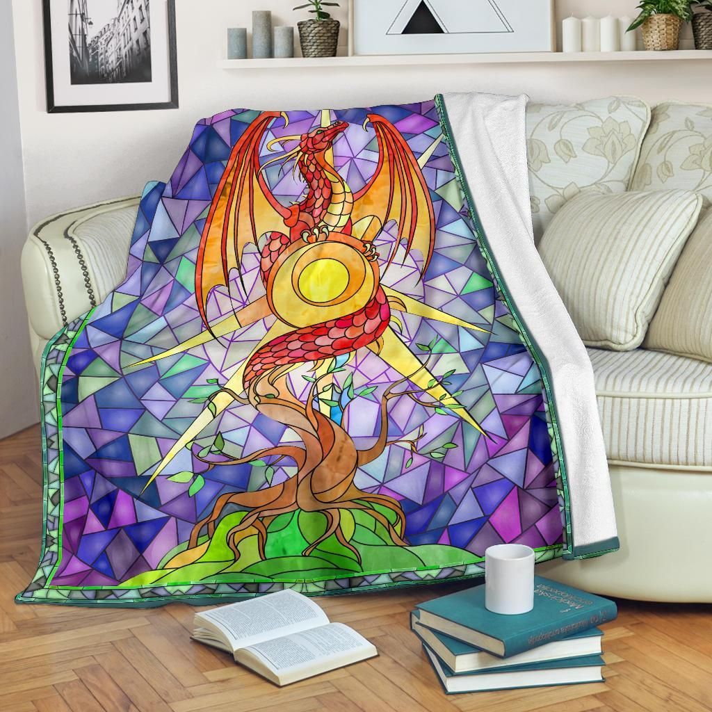 Dragon Sherpa Fleece Blanket
