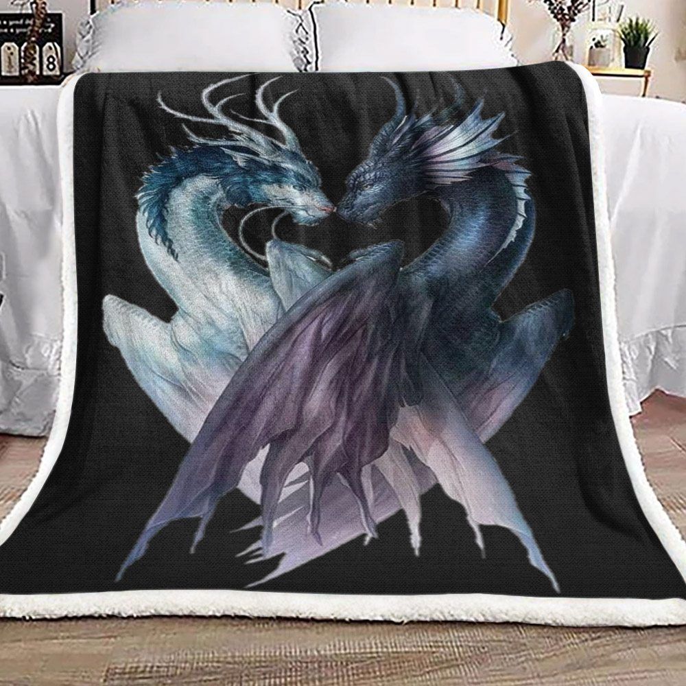 Dragon Couple Sherpa Fleece Blanket