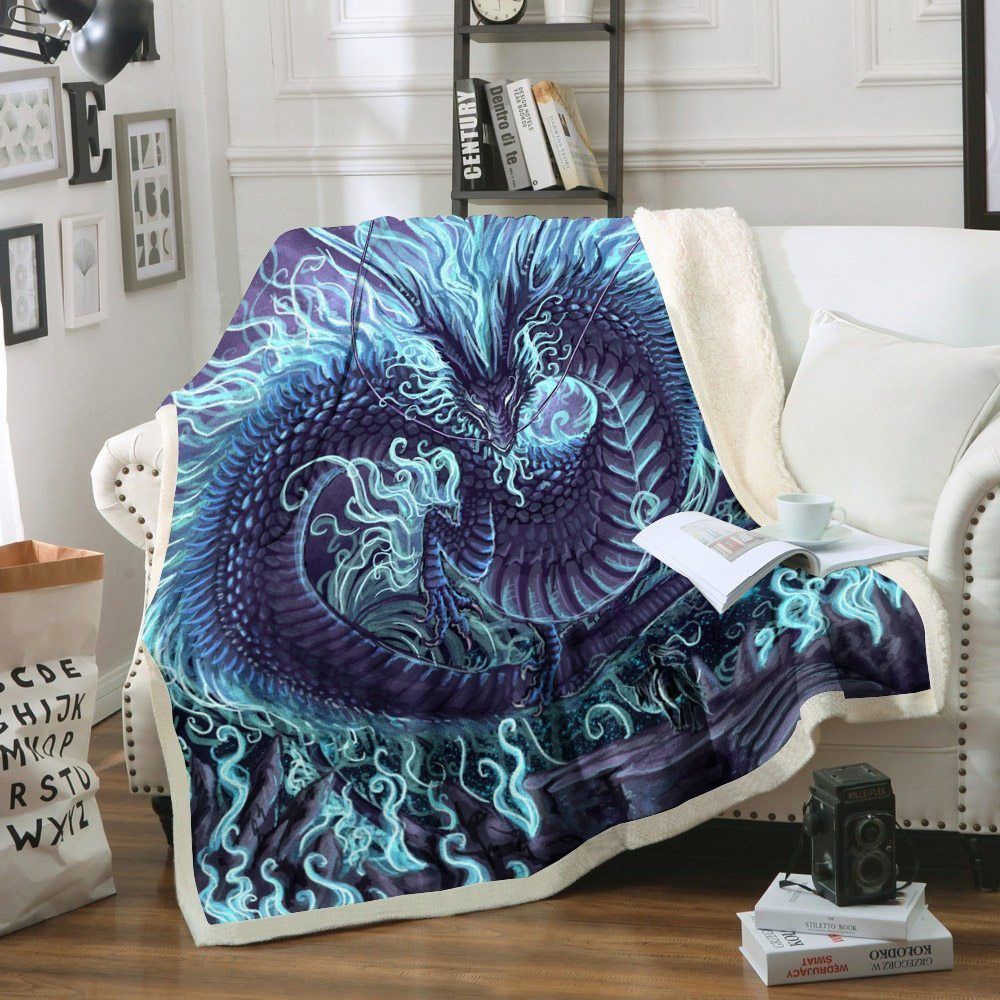 Dragon Sherpa Fleece Blanket