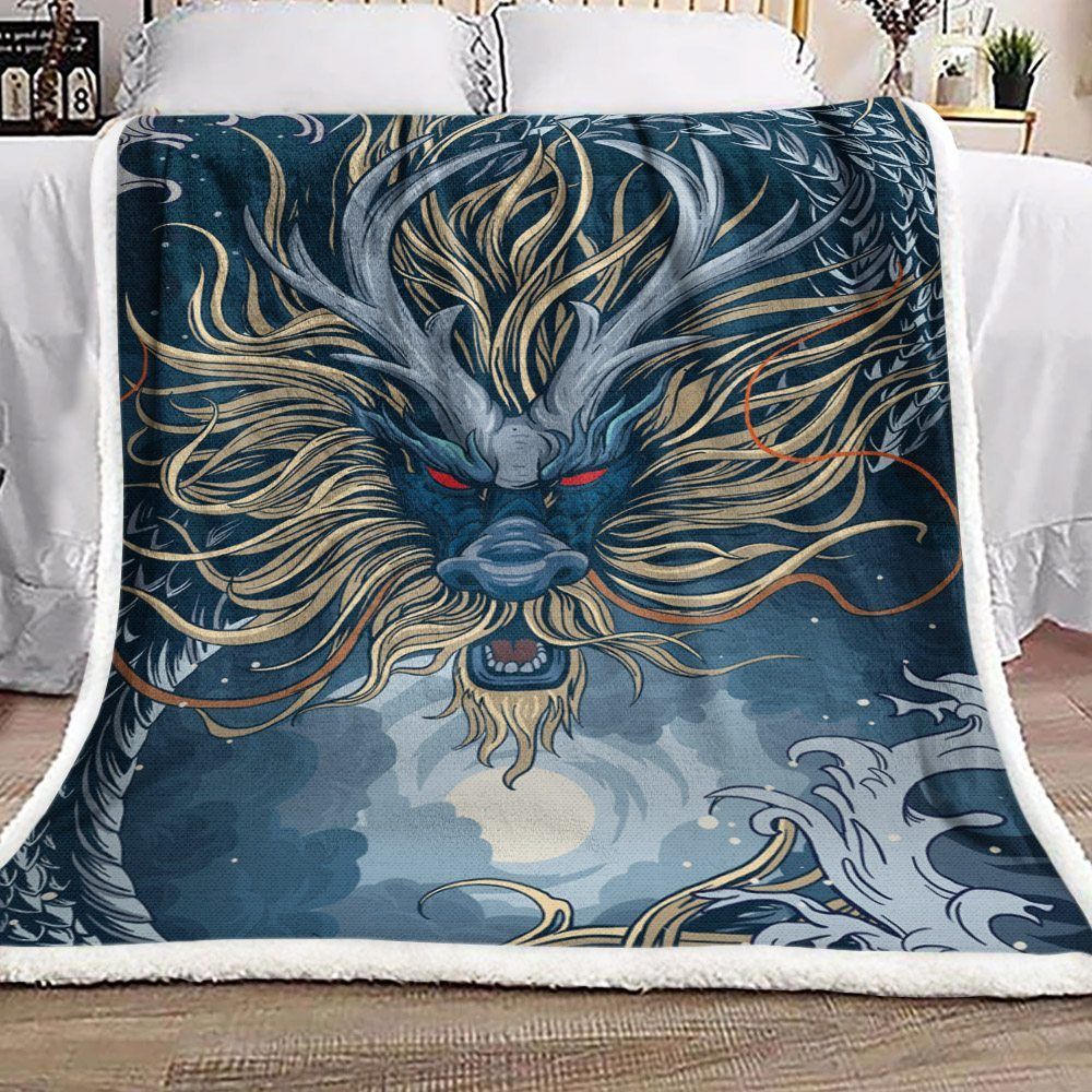 Dragon Sherpa Fleece Blanket