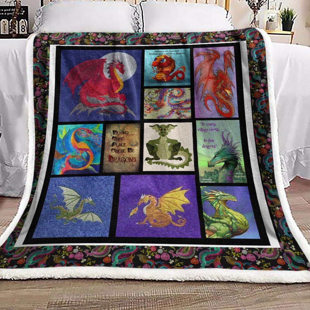 Dragon Sherpa Fleece Blanket
