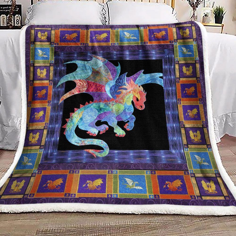 Dragon Sherpa Fleece Blanket