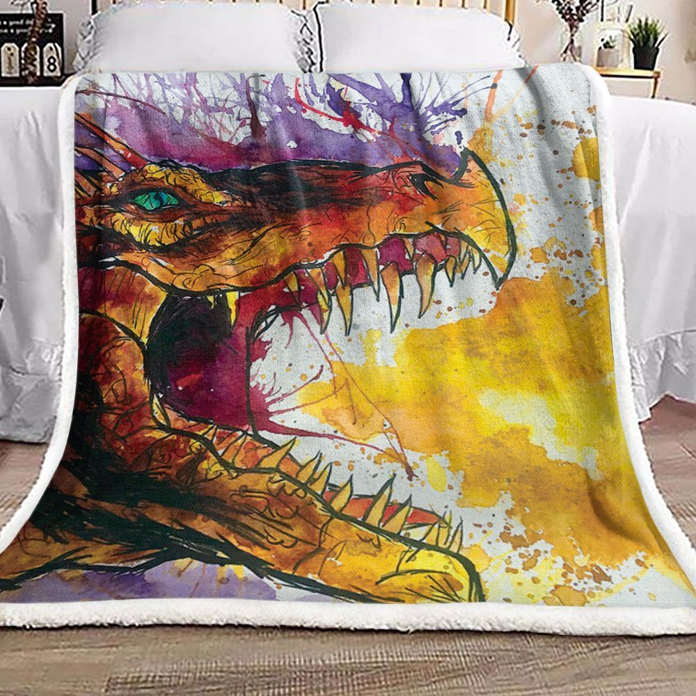 Dragon Sherpa Fleece Blanket