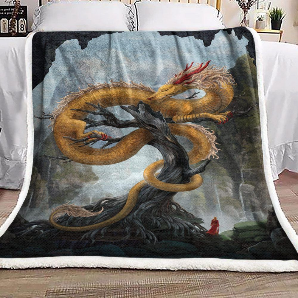 Dragon Sherpa Fleece Blanket