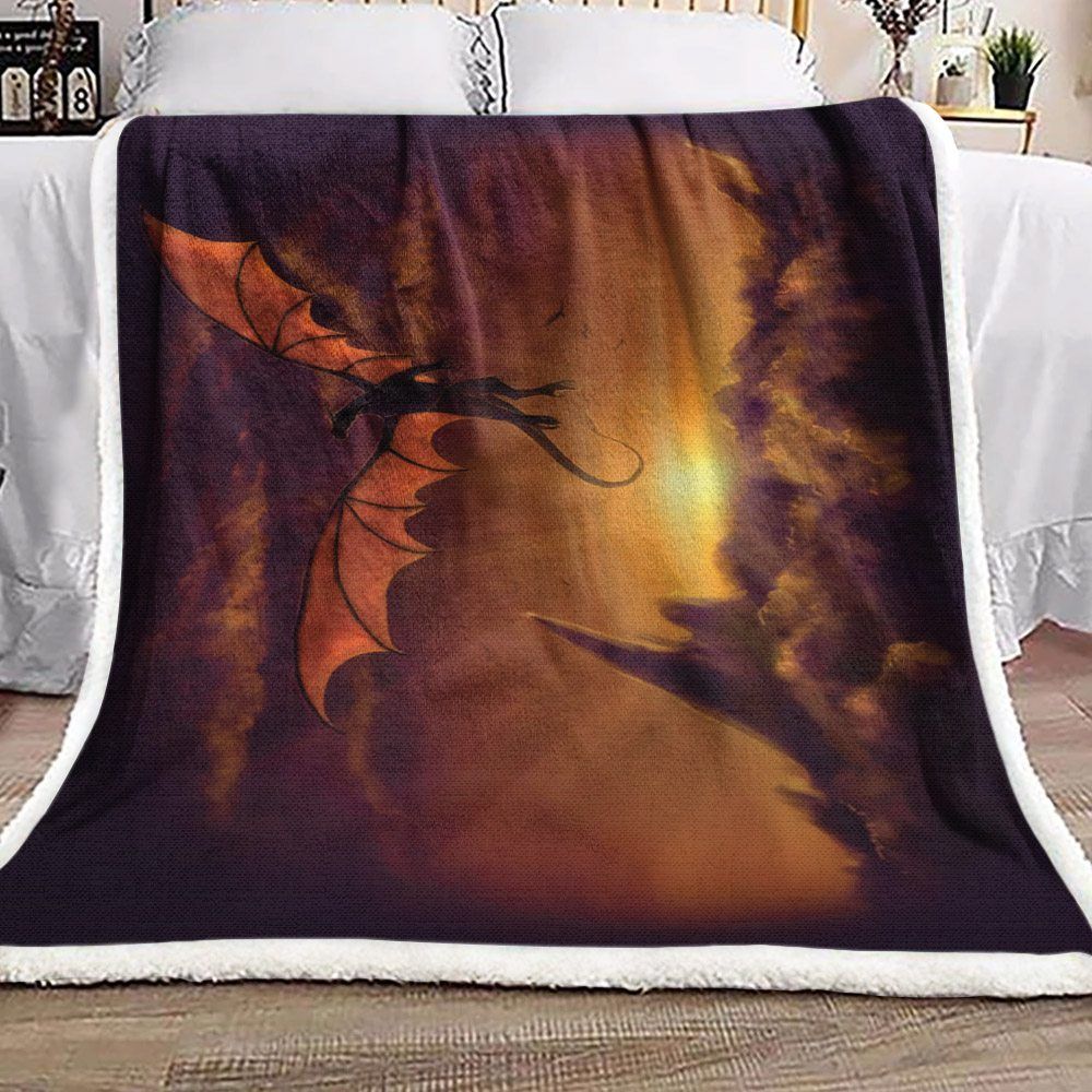 Dragon Sherpa Fleece Blanket