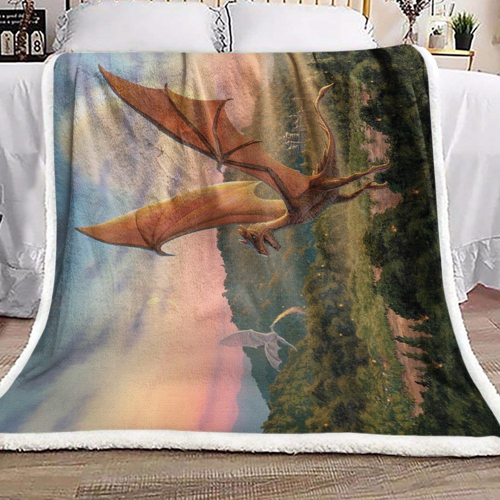 Dragon Sherpa Fleece Blanket
