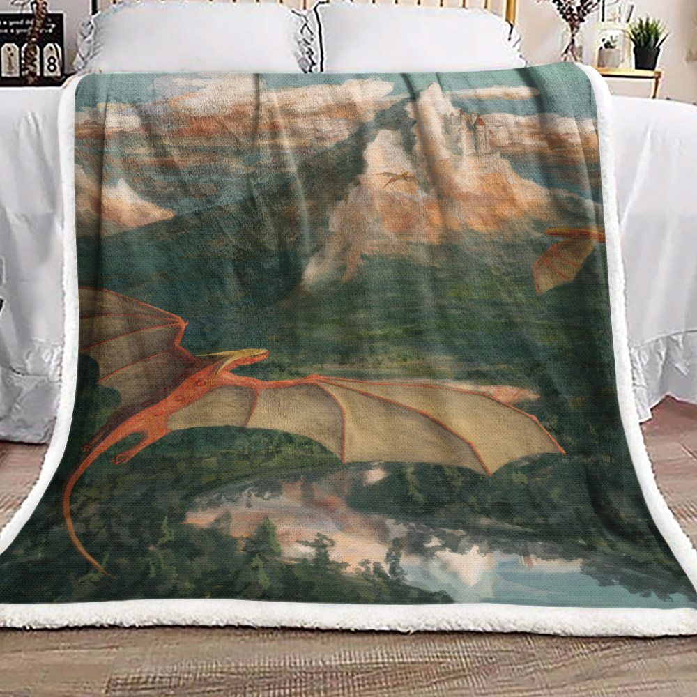 Dragon Sherpa Fleece Blanket
