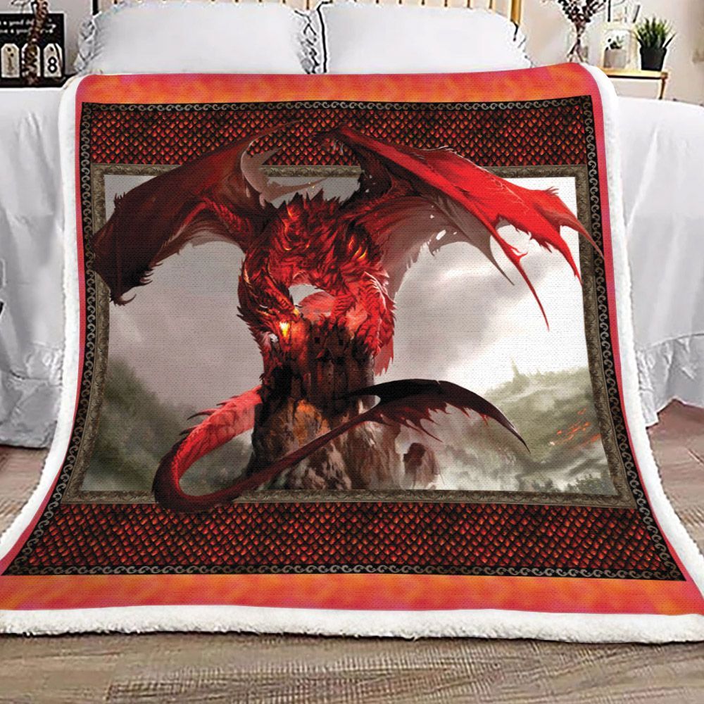 Dragon Sherpa Fleece Blanket