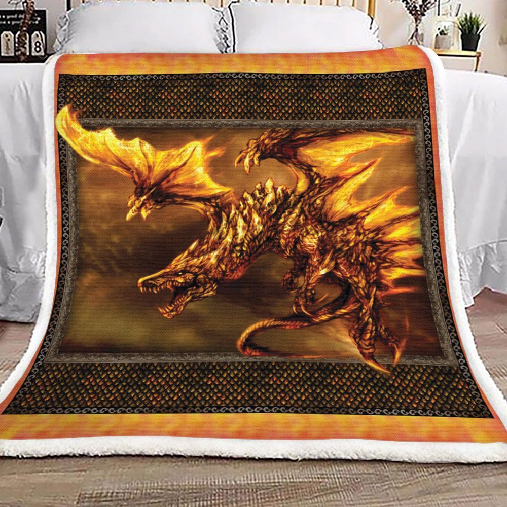 Dragon Sherpa Fleece Blanket