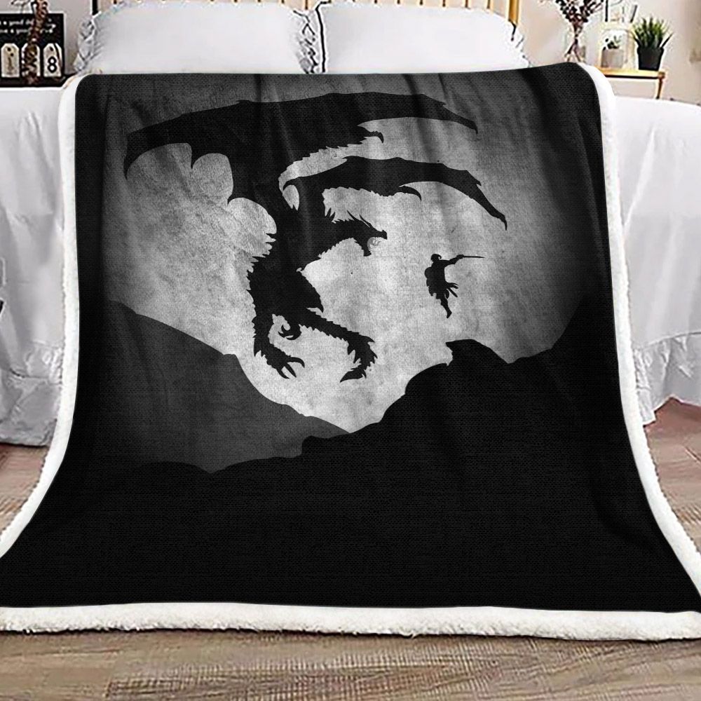 Dragon Sherpa Fleece Blanket