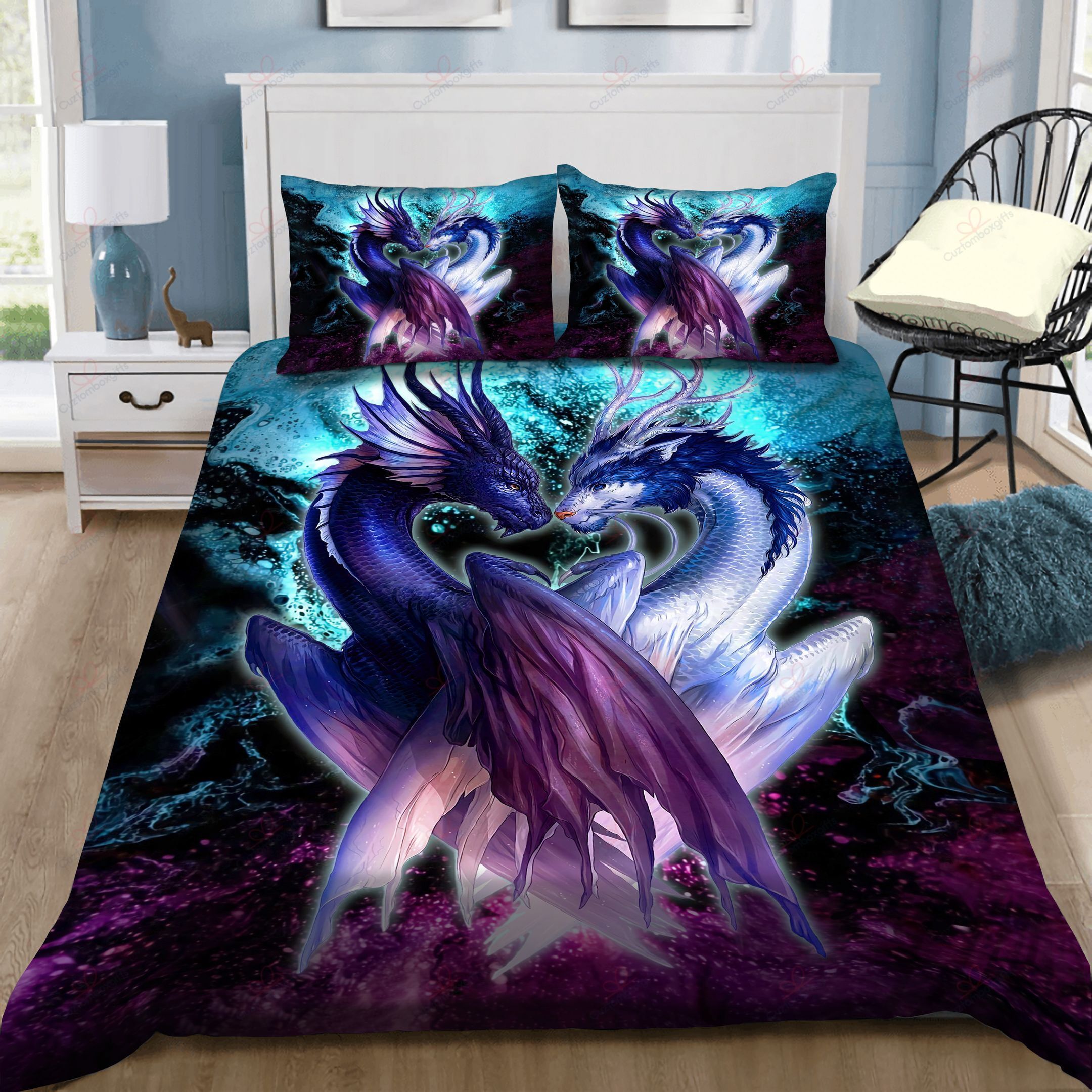 Dragon Fire And Ice Bedding Set