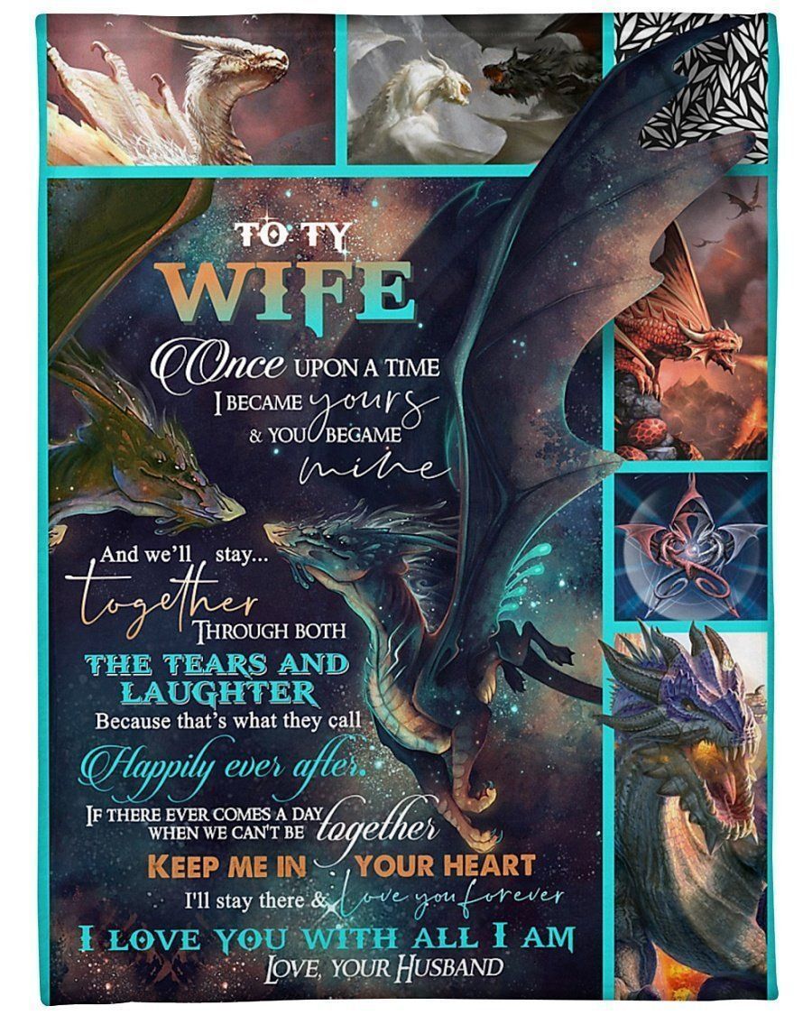Dragon Flying To My Wife Love You With All I Am Fleece Blanket