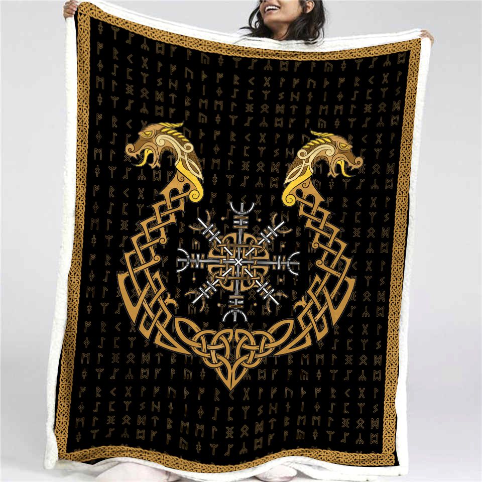 Dragon Gold Fleece Blanket