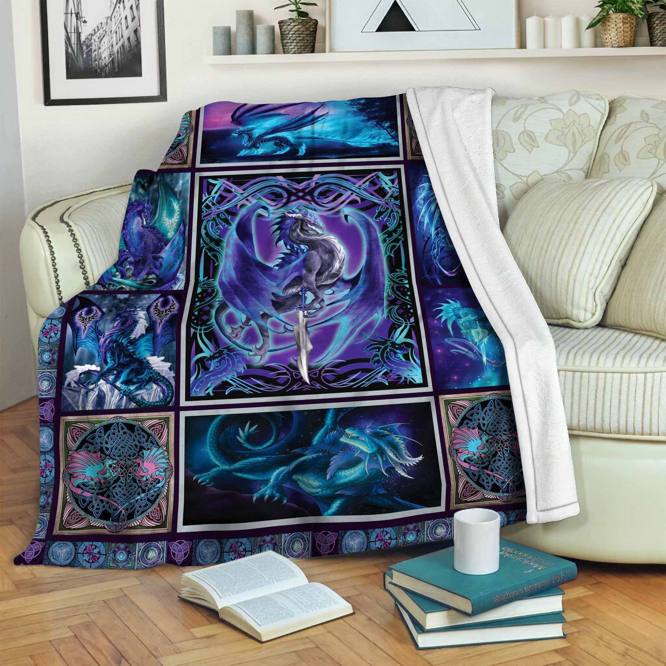 Dragon Sherpa Fleece Blanket