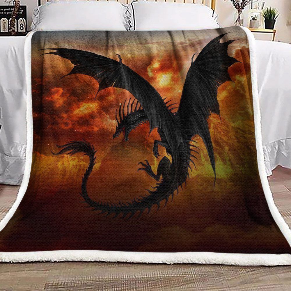 Dragon Sherpa Fleece Blanket