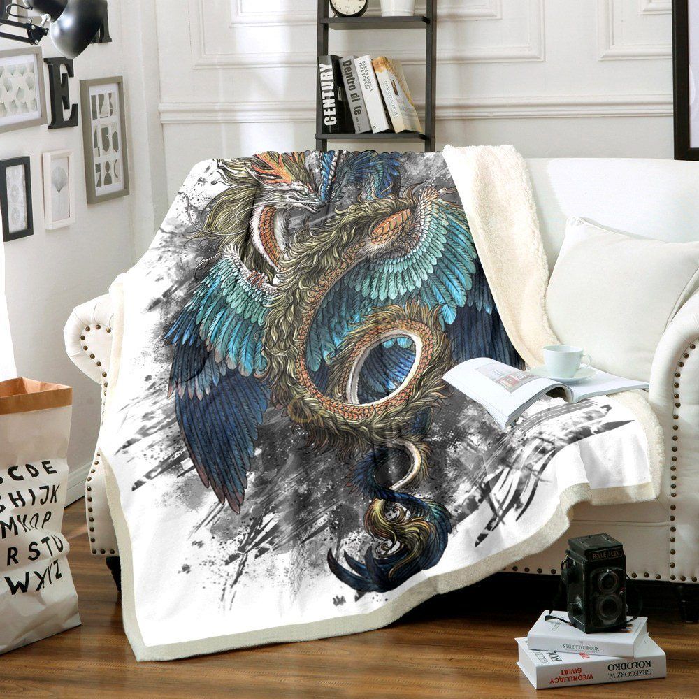 Dragon Sherpa Fleece Blanket