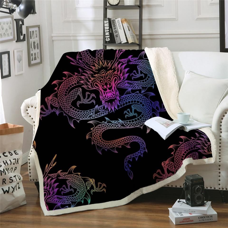 Dragon Sherpa Fleece Blanket