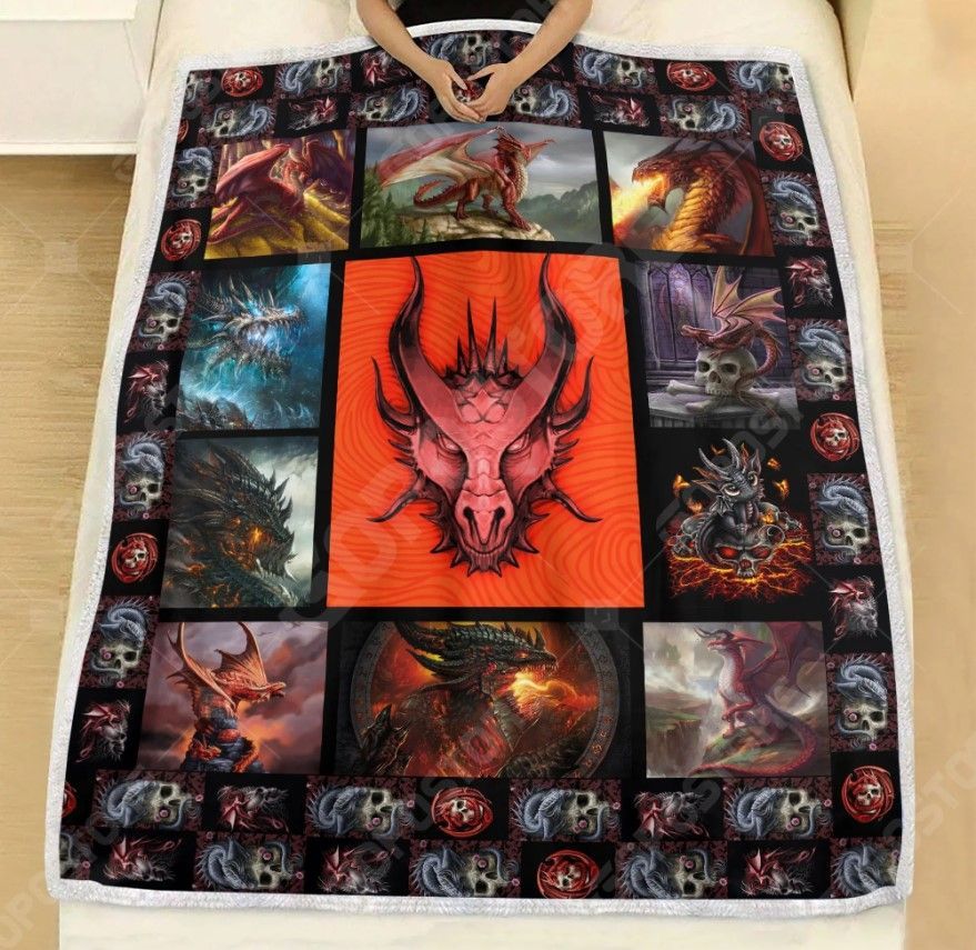 Dragon Head Sherpa Fleece Blanket