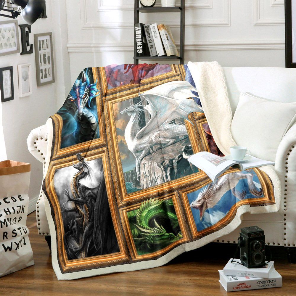 Dragon Sherpa Fleece Blanket