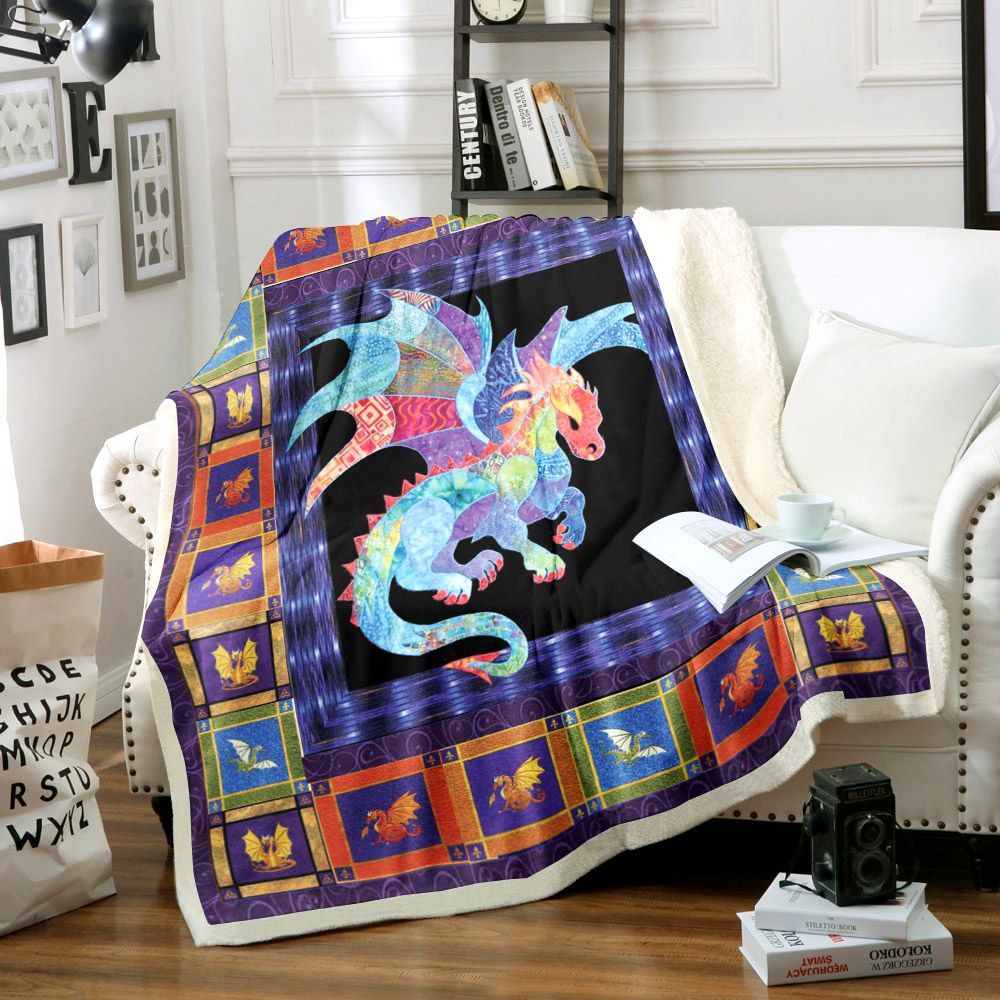 Dragon Sherpa Fleece Blanket