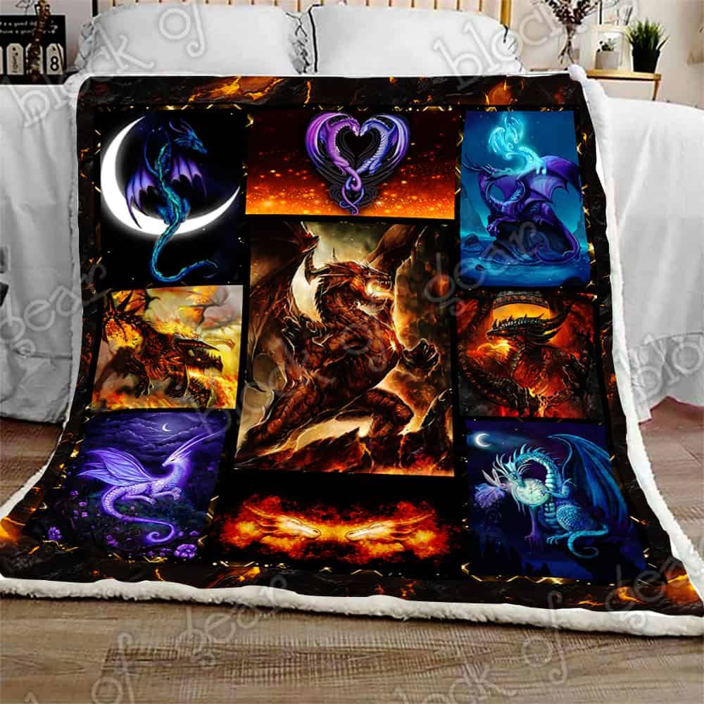 Dragon King Sherpa Fleece Blanket