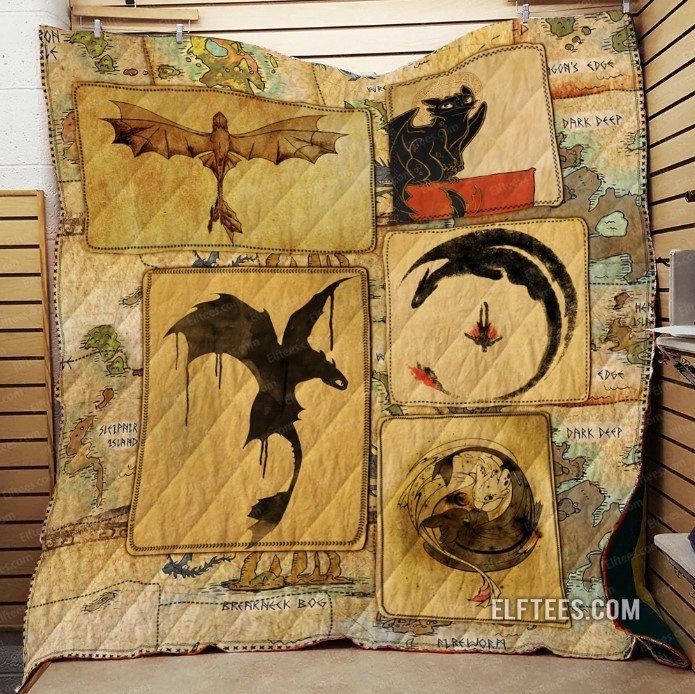 Dragon Map CLH091045Q Quilt Blanket