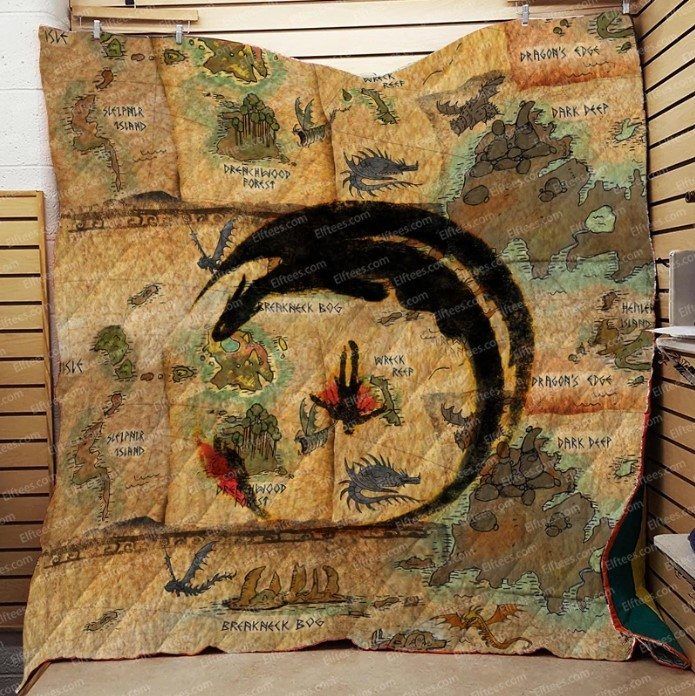 Dragon Map CLH091046Q Quilt Blanket