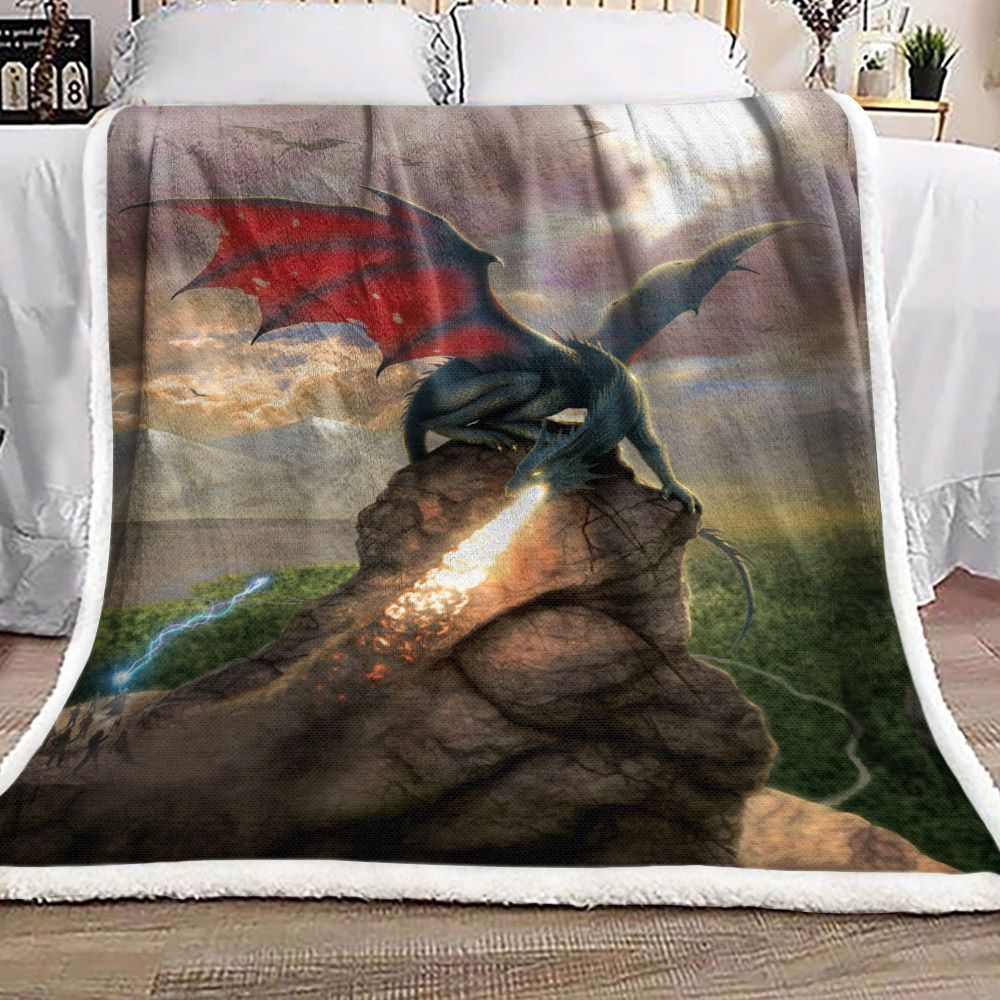 Dragon Sherpa Fleece Blanket