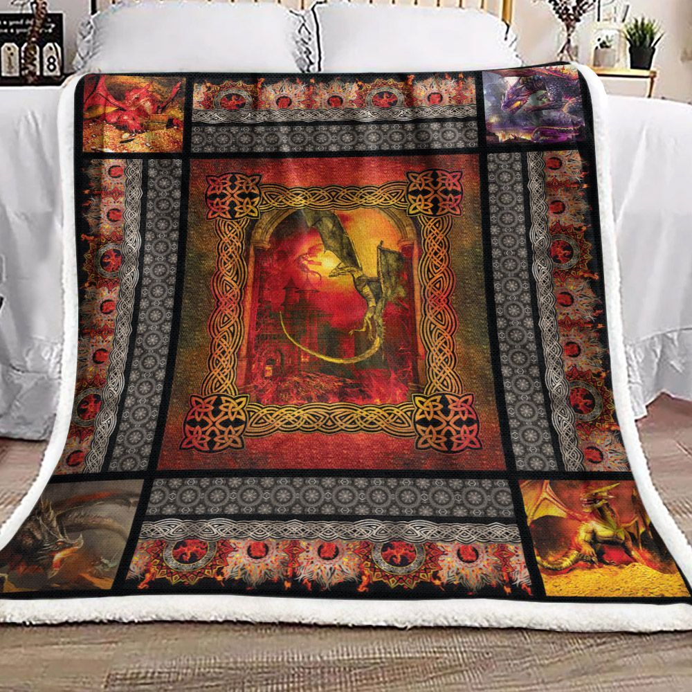 Dragon Sherpa Fleece Blanket