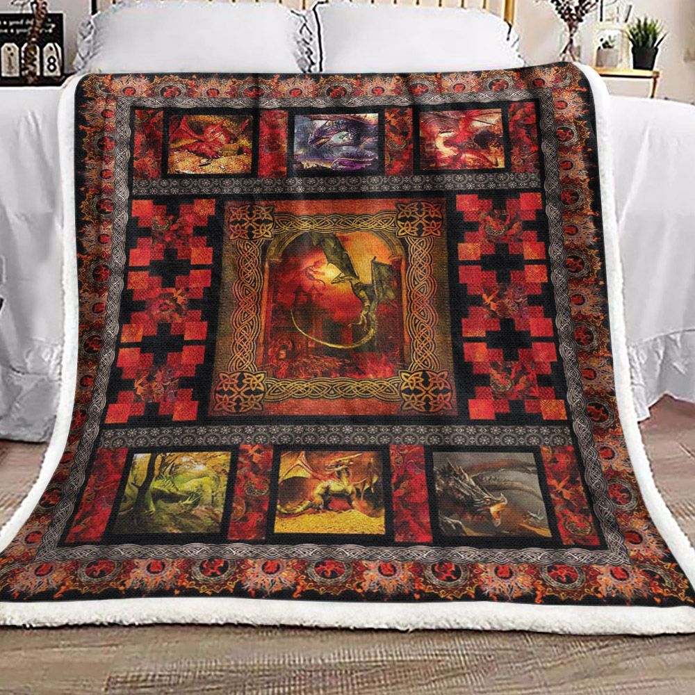 Dragon Sherpa Fleece Blanket