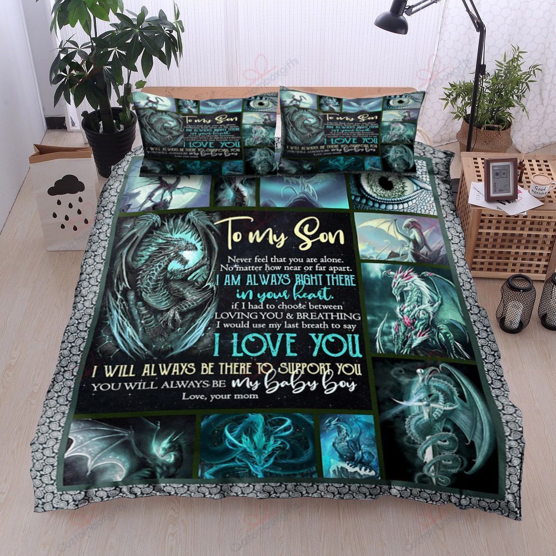 Dragon Mom To Son Bedding Set