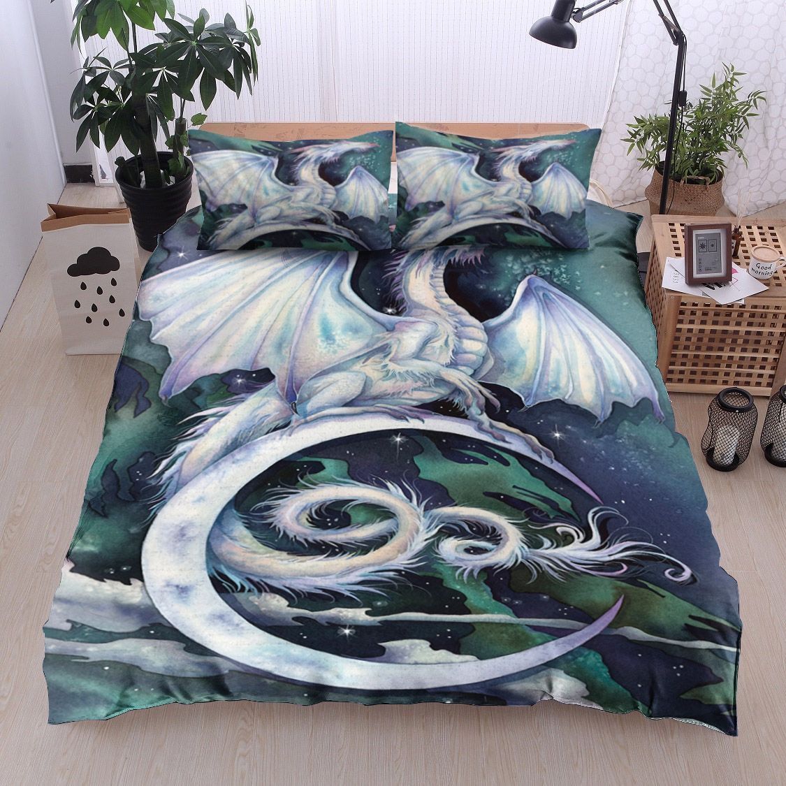 Dragon Moon And Star  Bedding Set