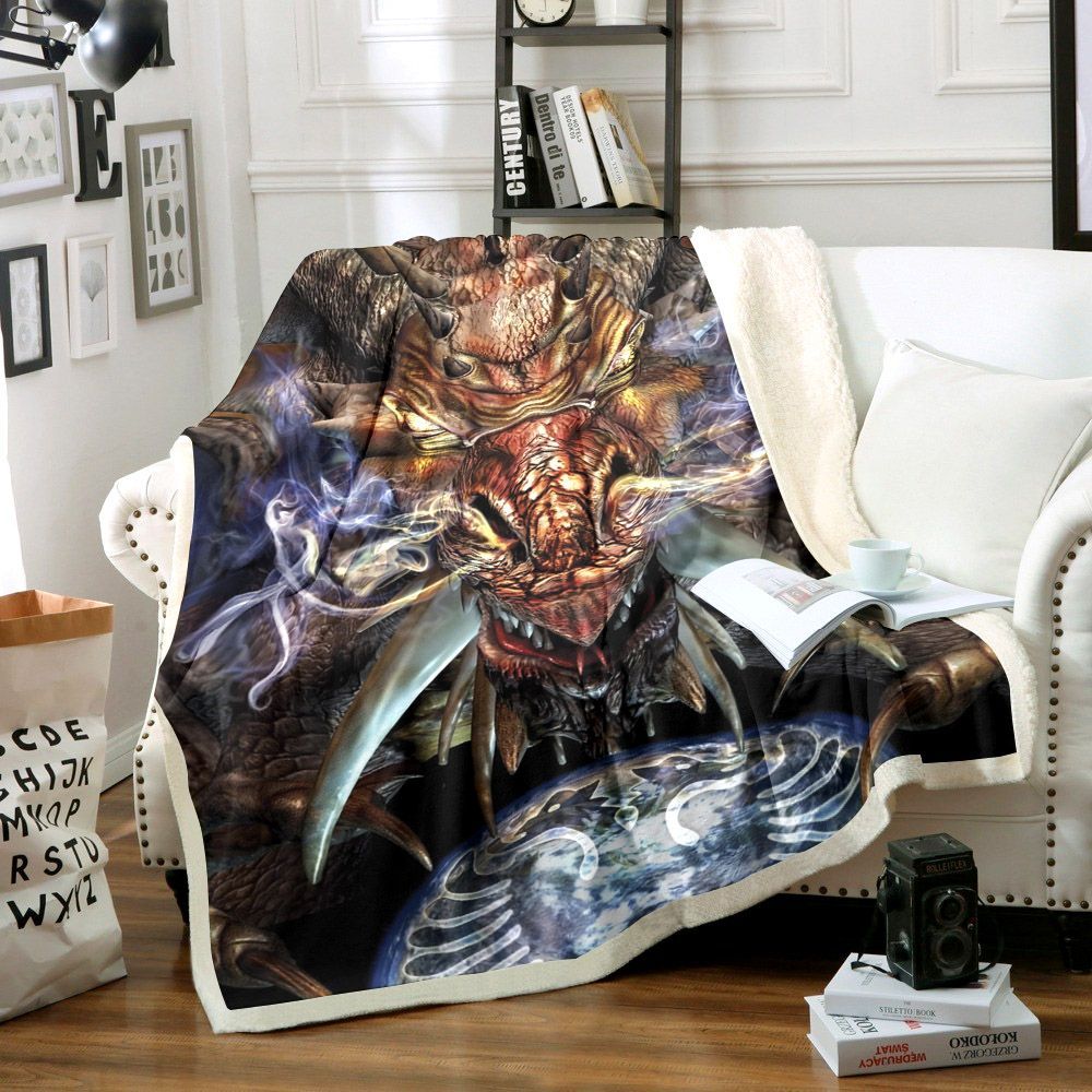 Dragon Sherpa Fleece Blanket