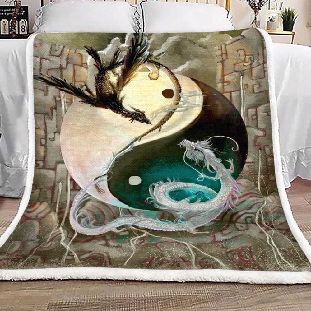 Dragon Sherpa Fleece Blanket