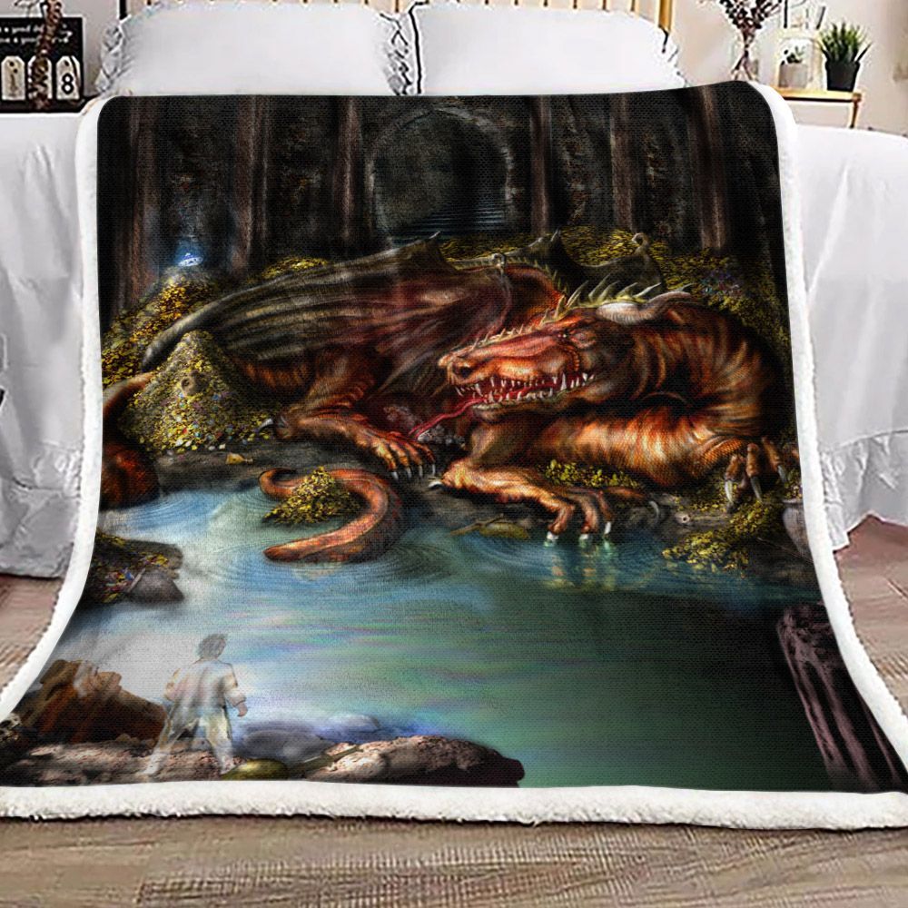 Dragon Sherpa Fleece Blanket