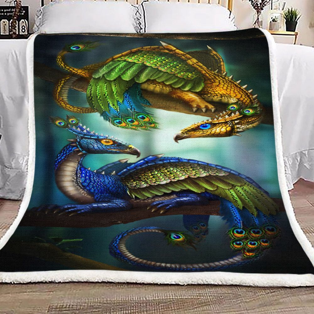 Dragon Sherpa Fleece Blanket