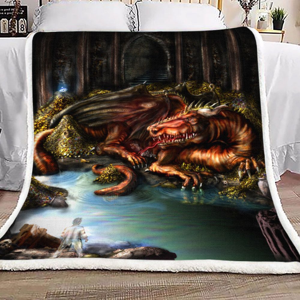 Dragon Sherpa Fleece Blanket