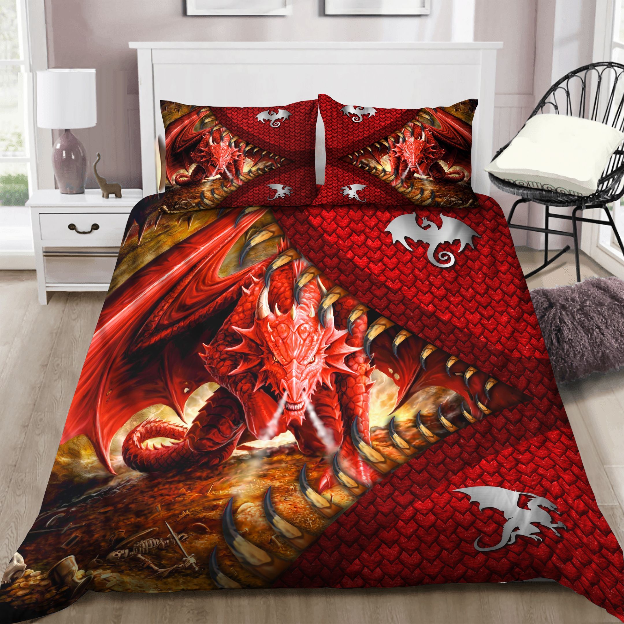 Dragon Red Bedding Set