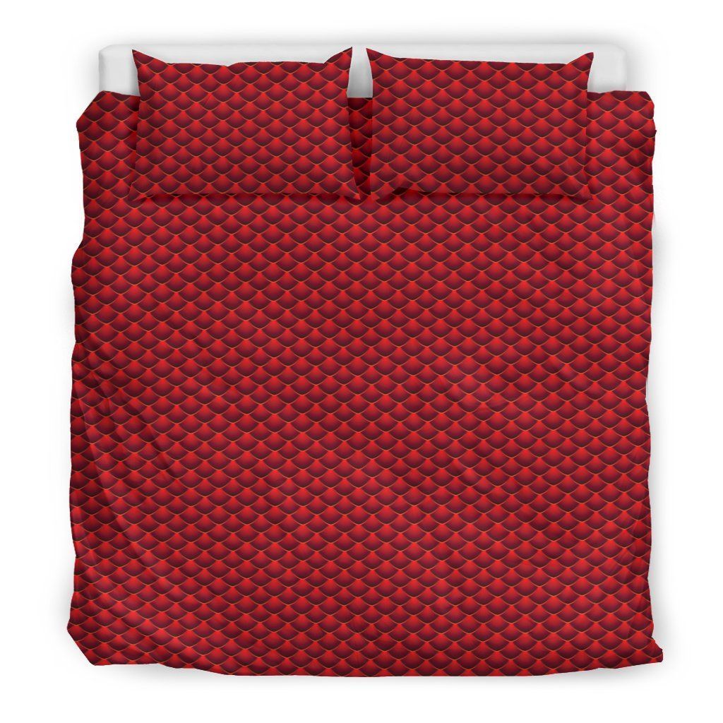 Dragon Scales Red Bedding Set