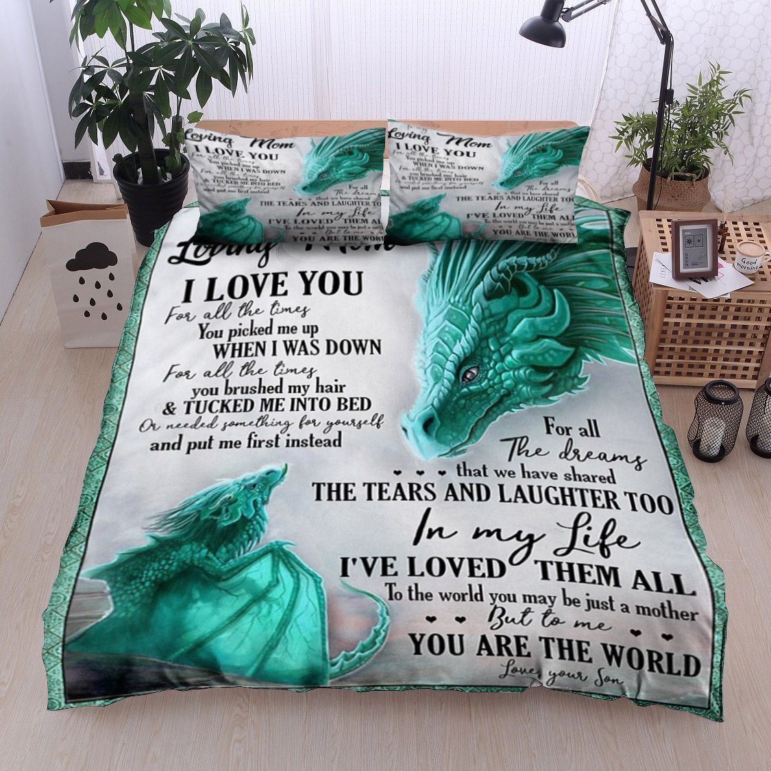 Dragon Son To Mom Bedding Set