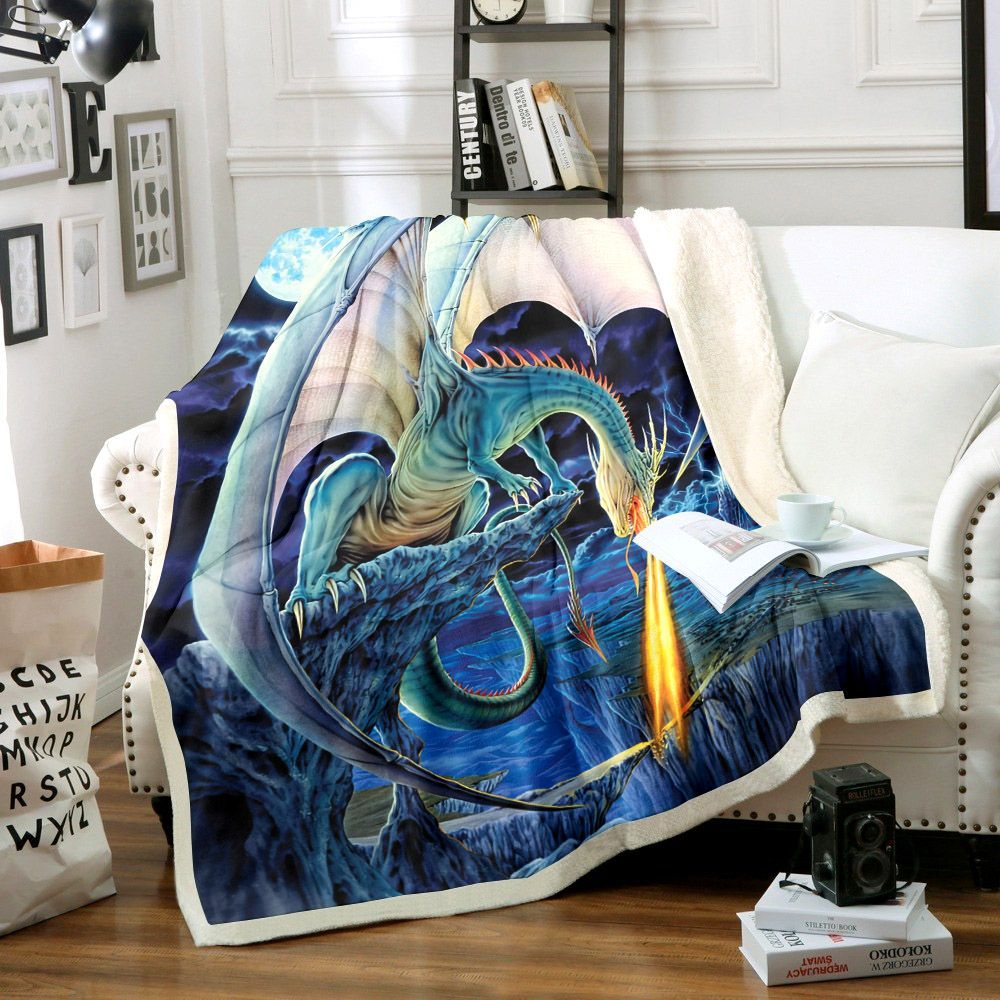 Dragon Sherpa Fleece Blanket