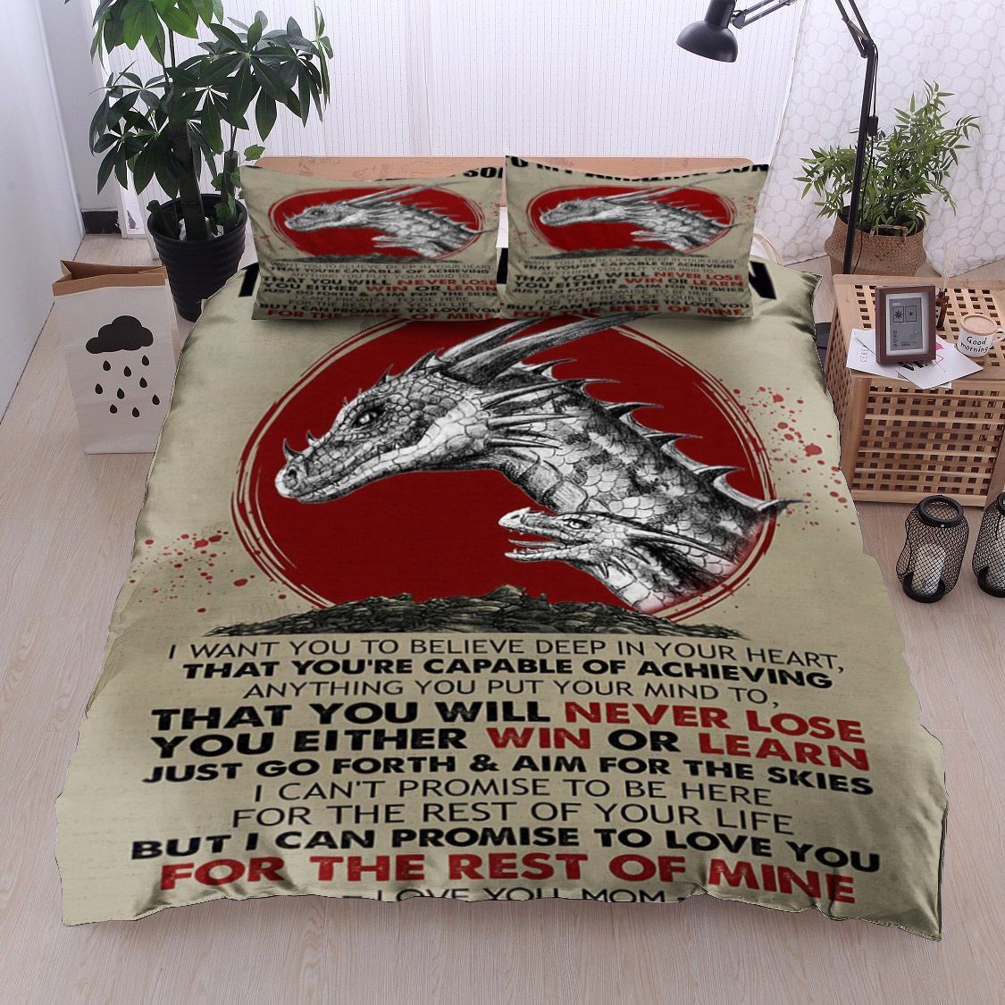 Dragon To My Amazing Son Mom Bedding Set
